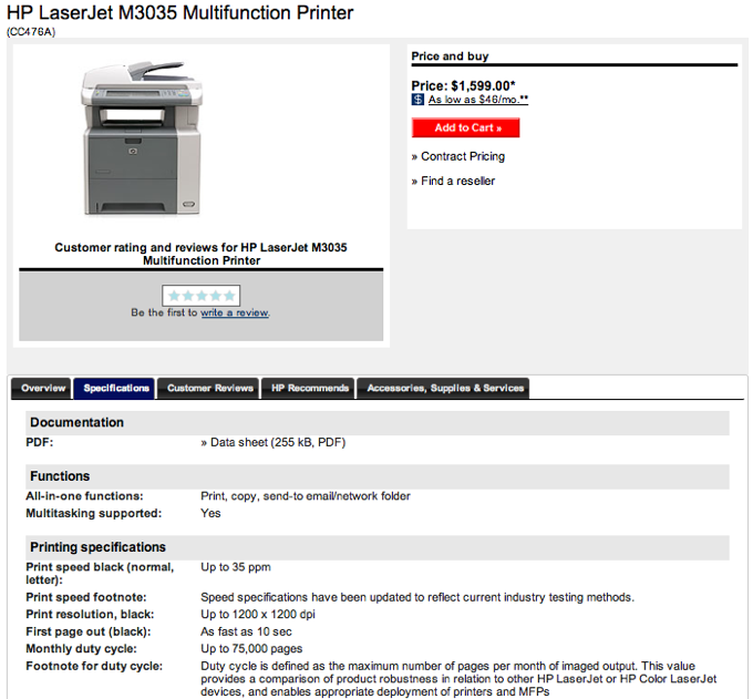 hp laserjet m3035 vs mps service agreement